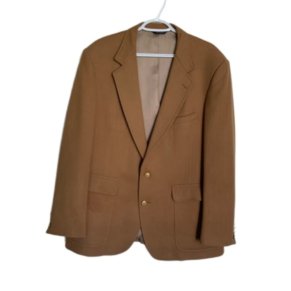 Vintage Mens Wool Blazer Camel Color - Picture 1 of 9
